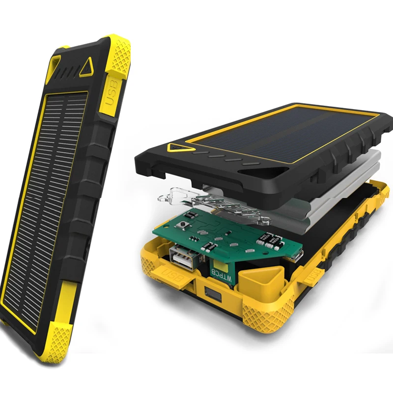 New Waterproof Solar Cell Phone Charger 18000Mah Portable Solar Mobile Power Bank With Double Head Usb - ANKUX.COM