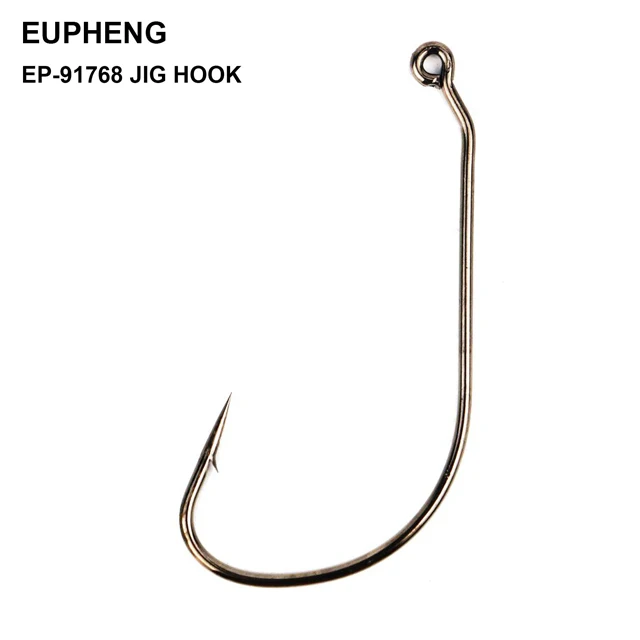 

Eupheng EP-91768 Premium Flipping Jig Fishing Hooks 28 Degree Pro Choice High Carbon Steel Fishing Hook Black Barbed 1/0#-6/0#, Black nickel