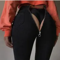 

Back zipper jean urban hot sexy skinny mid rise back zipper jeans short denim pants