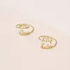 Inspire Stainless steel jewelry Double Name Rings Personalized Golden Name Ring Adjustable Ring Mother gift