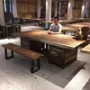 Solid Wooden Furniture Series Solid Walnut Wooden Modern Executive Drawer Office Desk