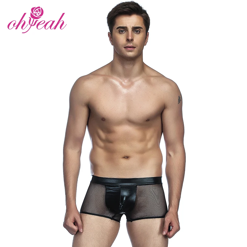 

Factory price fashion transparent design sexy men underwear, Black