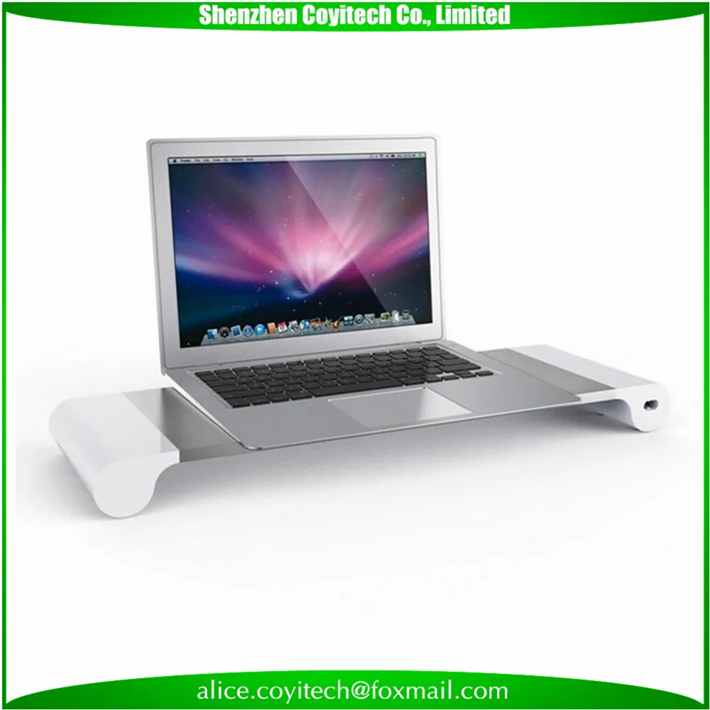 

Computer monitor stand usb hub desktop organizer holder for macbook and iMac, Silver