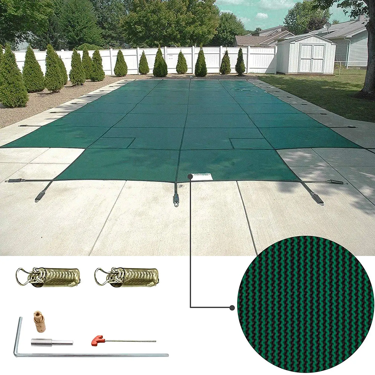 

Hot Sale 16' x 32' INGROUND winter Swimming Pool Safety Polypropylene Mesh Cover, According to ral color
