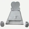 Handmade Customized White Marble Heart Shaped Headstones for Grave