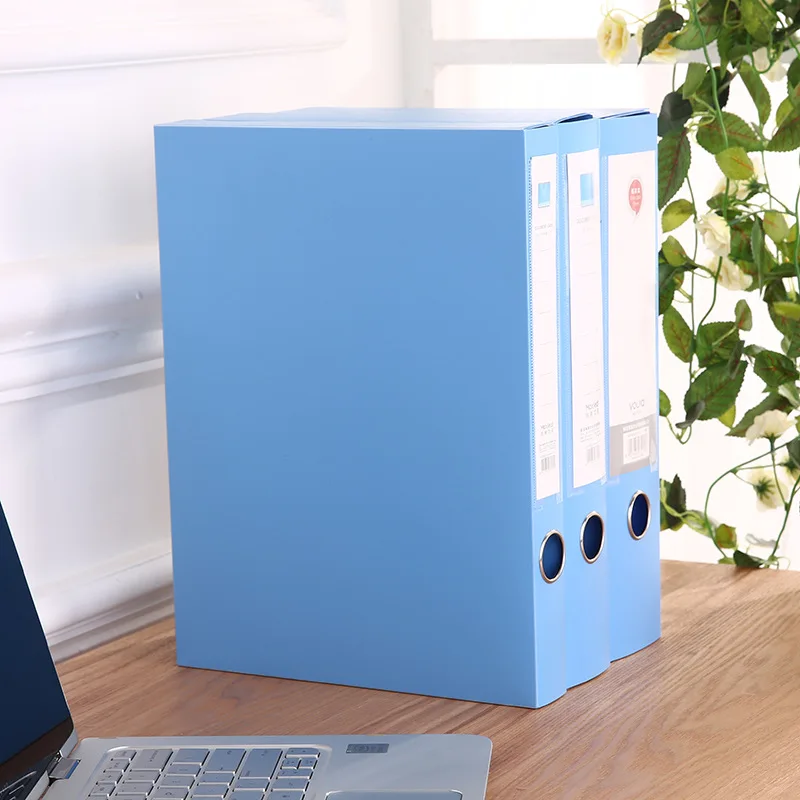 
Rectangle Blue PP File Box A4 Size Data Document Storage Case For Hospital Office School PVC Lever Arch File 