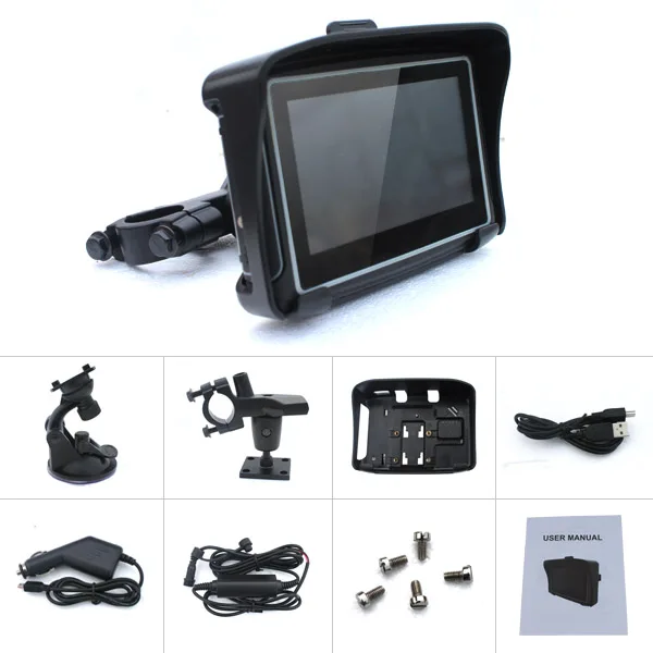 Motorcycle Gps,Moto Waterproof Gps Navigation,4.3 Inch Waterproof