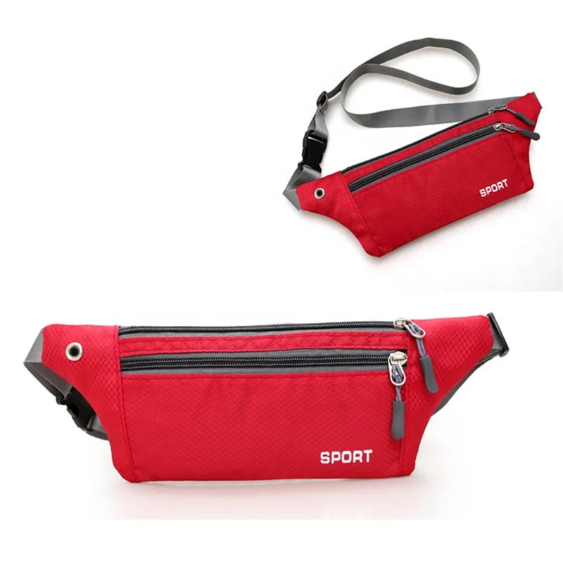 

Slim Outdoor Sport Fitness Cycling Travel Anti Theft Running Fanny Pack Polyester Waterproof Belt Pocket Waist Bag, Red, blue, pink