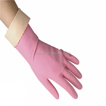 pink cleaning gloves