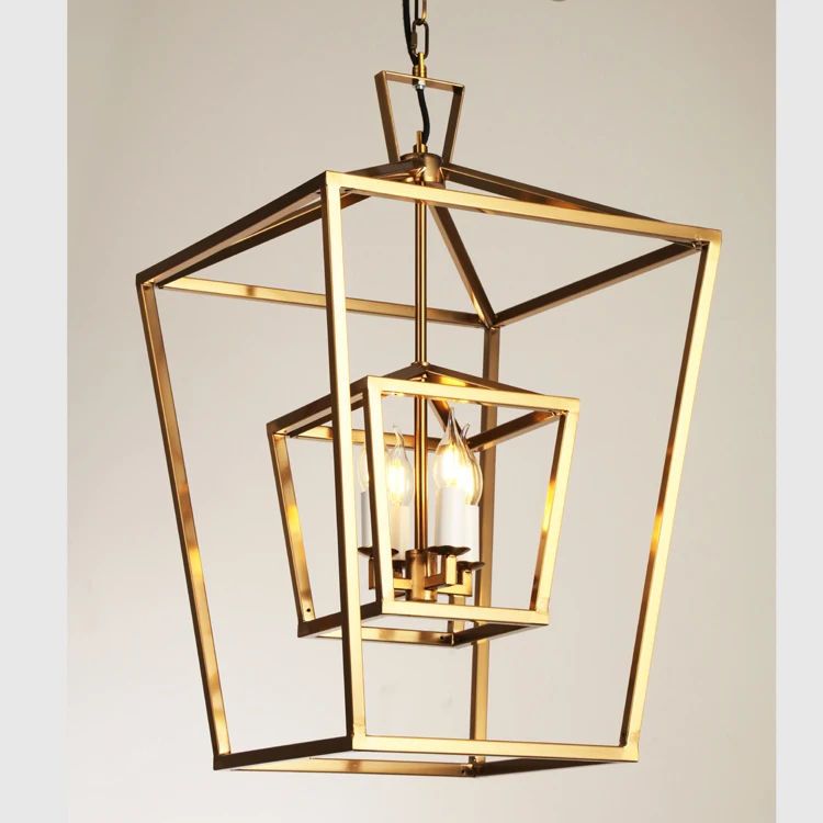 Gold/ Nickel Vintage Industrial Candle Pendant Light For Restaurant Lighting