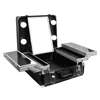 Hot selling travel portable storage cosmetic vanity case box DY9532K cosmetic organizer makeup case with lights and lock