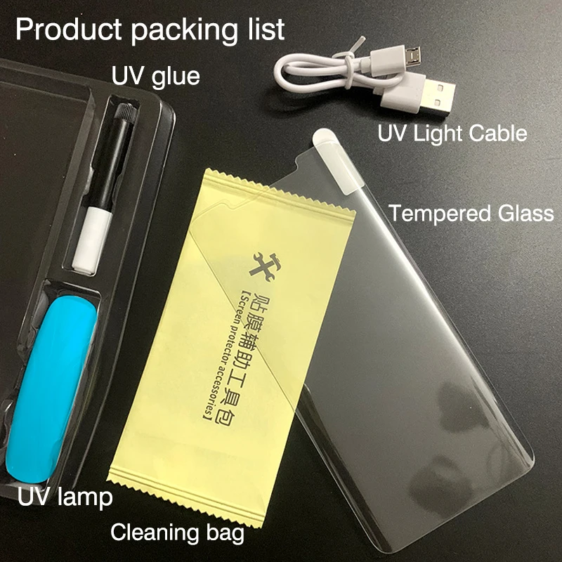 

Liquid UV Blue Light Tempered Glass For Samsung S10 S9 S8 plus Note9, Transparent