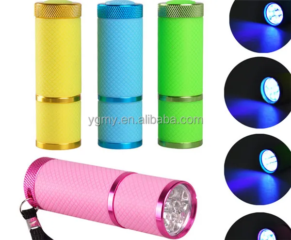 

good quality Portable Mini 9 LED Nail Dryer Curing led gel lamp Flashlight Torch, Blue,green,pink