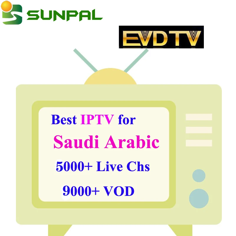 For Saudi Arabia USA Kuwait Market Arabic iptv subscription iptv reseller panel with European Latinos Channels iptv evdtv