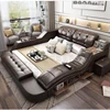 multifunctional massage music with storage box function leather bed