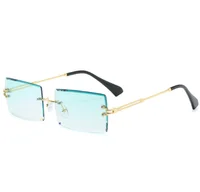 

2019 S31274 new style small square rectangle rimless sunglasses sun glasses shades