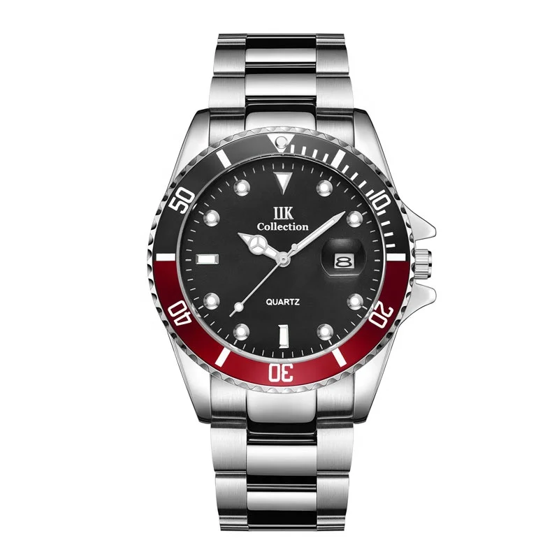 

2019 New IIK Antique Quartz Mens Luxury Custom Logo Stainless Steel Band Watch