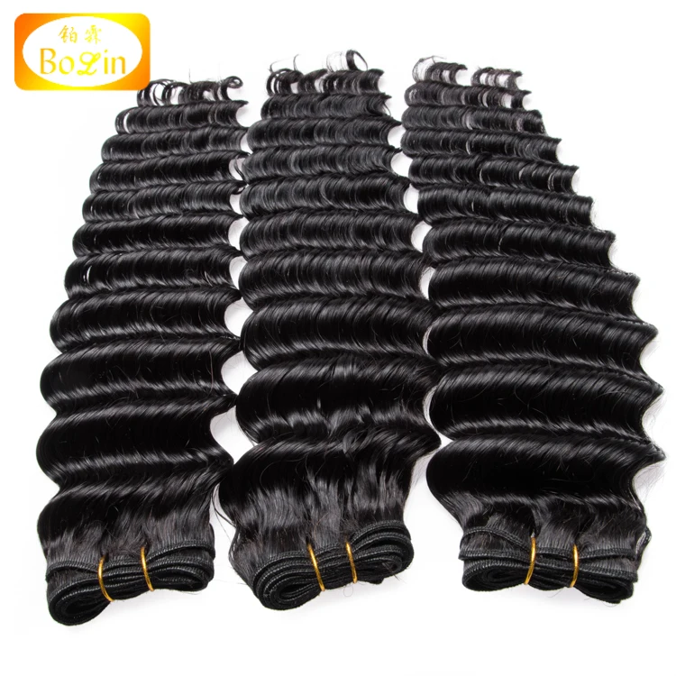 

Fast Delivery Cambodian Natural Black Double Wefts Cuticle Aligned Deep Wave Raw Hair Bundles