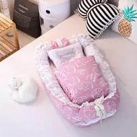 

Portable Newborn Baby Nest Bed Crib Removable Washable Crib Travel Bed For Children Infant Kids Cotton Cradle Baby Sleeping Bed
