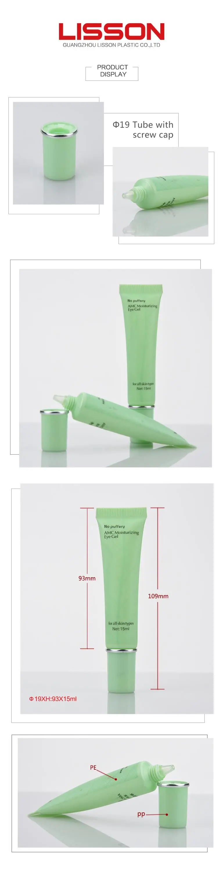 Eye Cream Cosmetic Packaging Tube With Thick Double Layer cylindrical Cap