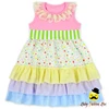66TQZ456 Yihong Fancy Girls Outfits Garments Sleeveless Ruffle Stitching Baby Wholesale Dress Cutting
