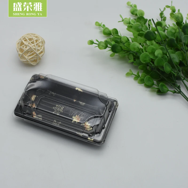 

Mini sushi plastic plate take away container with lid, Pattern