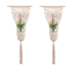 Image of modern home decor handmade decoration pieces art macrame plant hangers