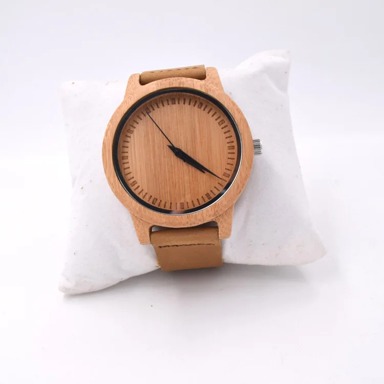 

OEM Genuine Leather Band Japan Miyota 2035 Movement Man Fashion Bamboo Prvate Label Watch