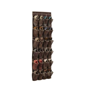 Image of Over the Door Shoe Organizer 24 Large Mesh Pockets Hanging Shoe Storage Bag