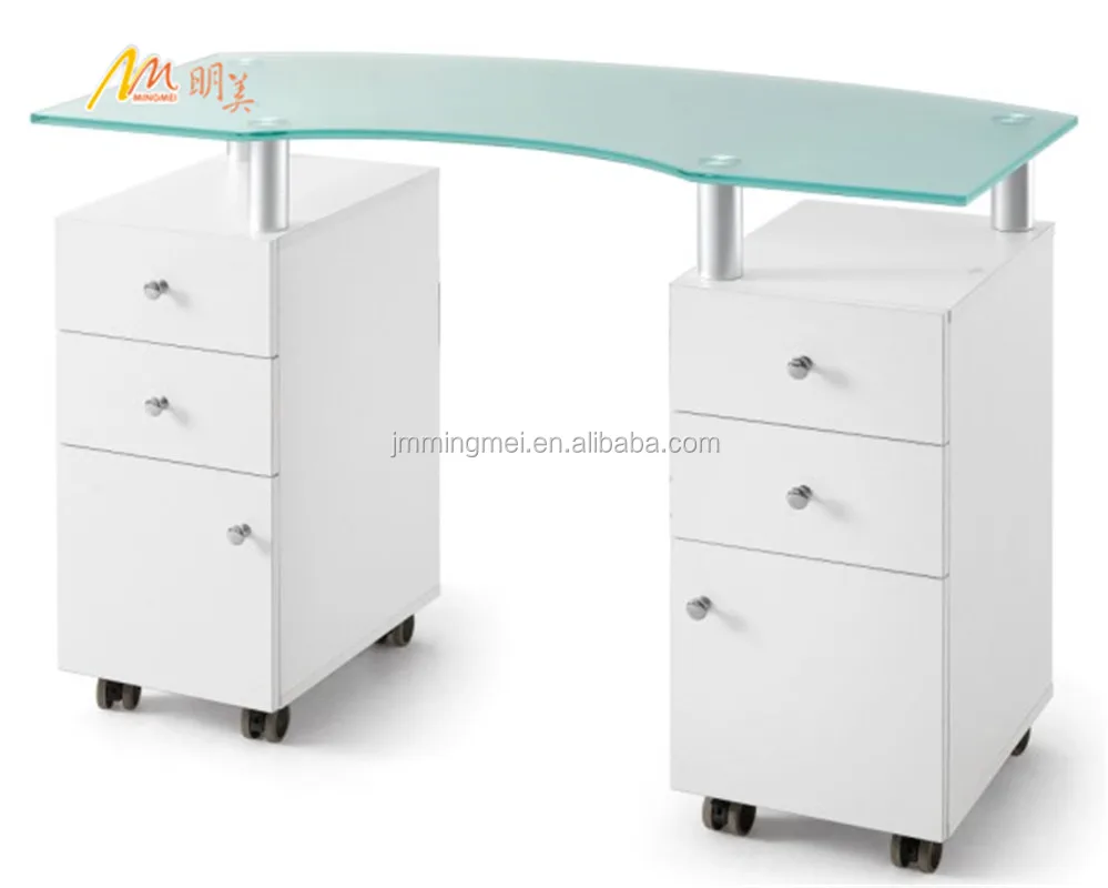 Mesa De Manicura Mesa De Uñas Gran Oferta Vidrio Con Extractor