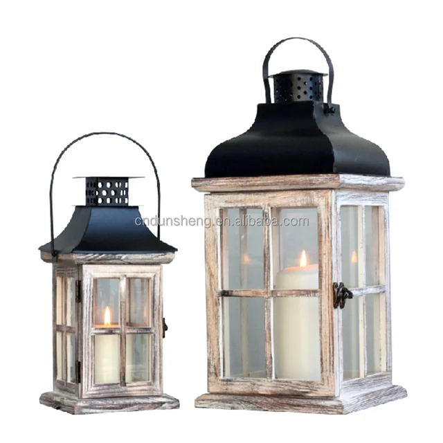 american country wooden lamp, wrought iron hurricane lamp