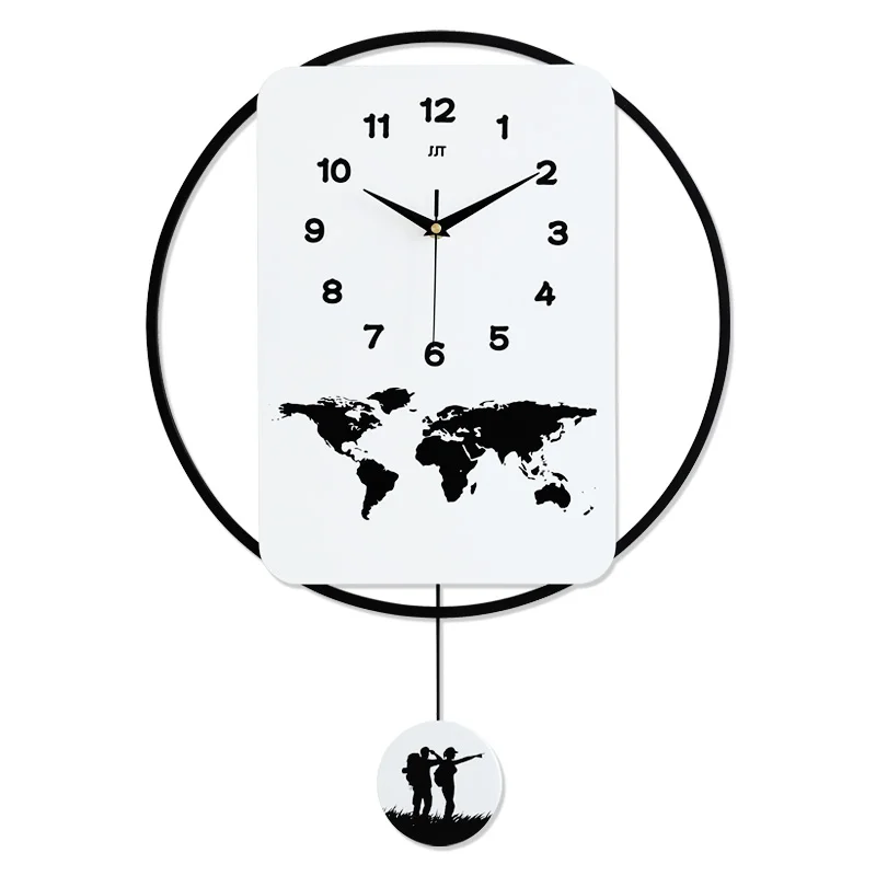 

odm/odmmodern wall clockWall Decoration Wooden Pendulum World Map Wall Clock Craft For Officereloj de pared