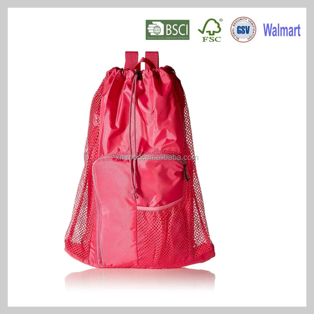 red mesh backpack