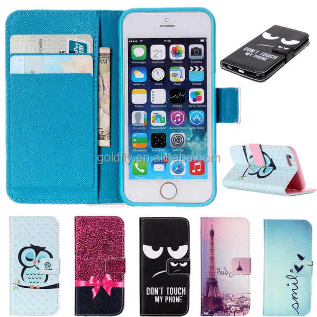 

Fashion Lady Girl For iphone 5s 5 SE 4 4s 6 6s 7 Plus 7Plus 6Plus Luxury Pink Leather Wallet Style Flip Fashion Case Cover