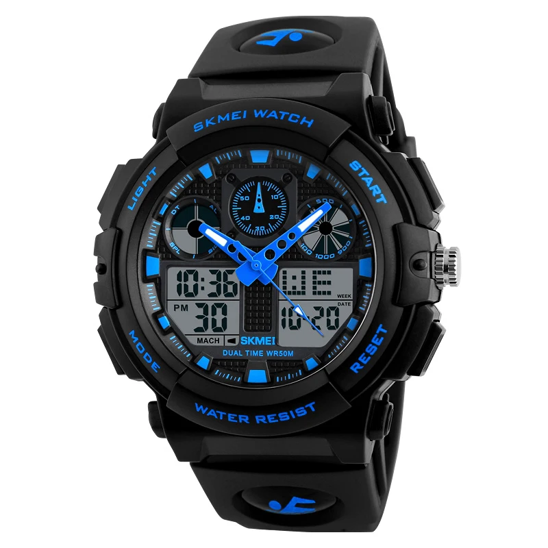 

SKMEI Men Sports Watches Digital Double Time Chronograph Watch 50M Watwrproof Week Display Wristwatches Relogio Masculino 1270