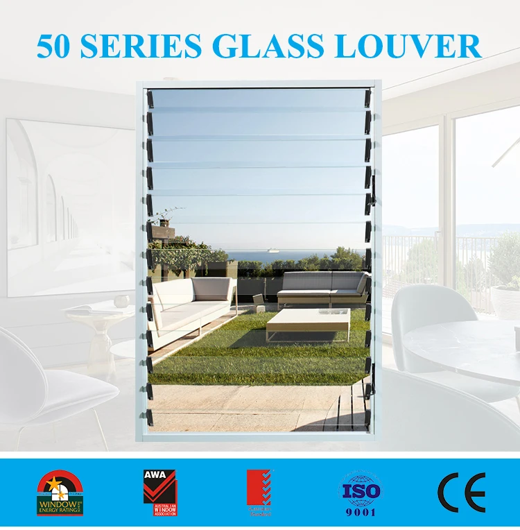 Modern balcony security louver aluminium glass windows frames