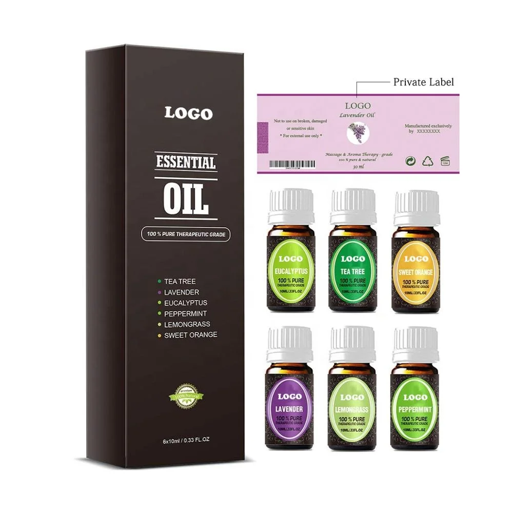 

Private label wholesale skin care pure organic natural aromatherapy lavender tea tree essential oil set