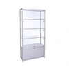 Customized free standing glass tower showcase display cabinet, glass cabinets display showcase