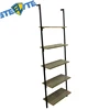 Wooden Plate Steel Frame Ladder Storage Rack Wall Against Shelf For Sale