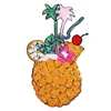 Stock wholesale yellow iron on big size sequin pineapple patch for woman clothes