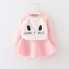 2017 Cartoon Bunny Cat Girl Clothes Suit Long Sleeve T-shirt Tops and Skirt 2pcs Set Fashion Fall Suit 2 Colors 1-5years clothes