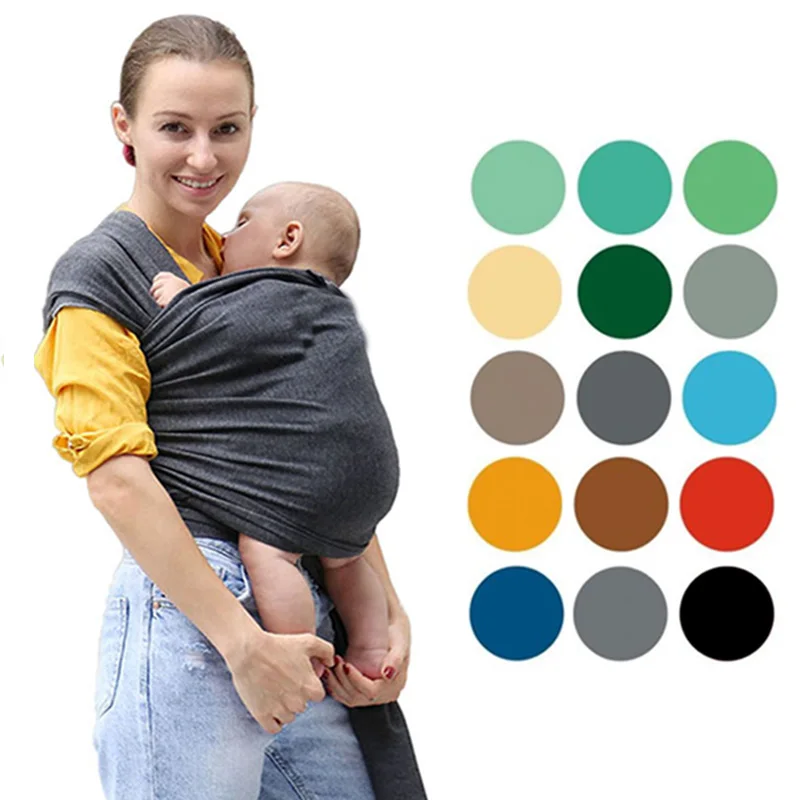 

OEM grey baby wrap carrier cotton sling with pure designs