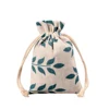 Wholesale small size 100% cotton fabric drawstring jewelry pouch storage bag with logo
