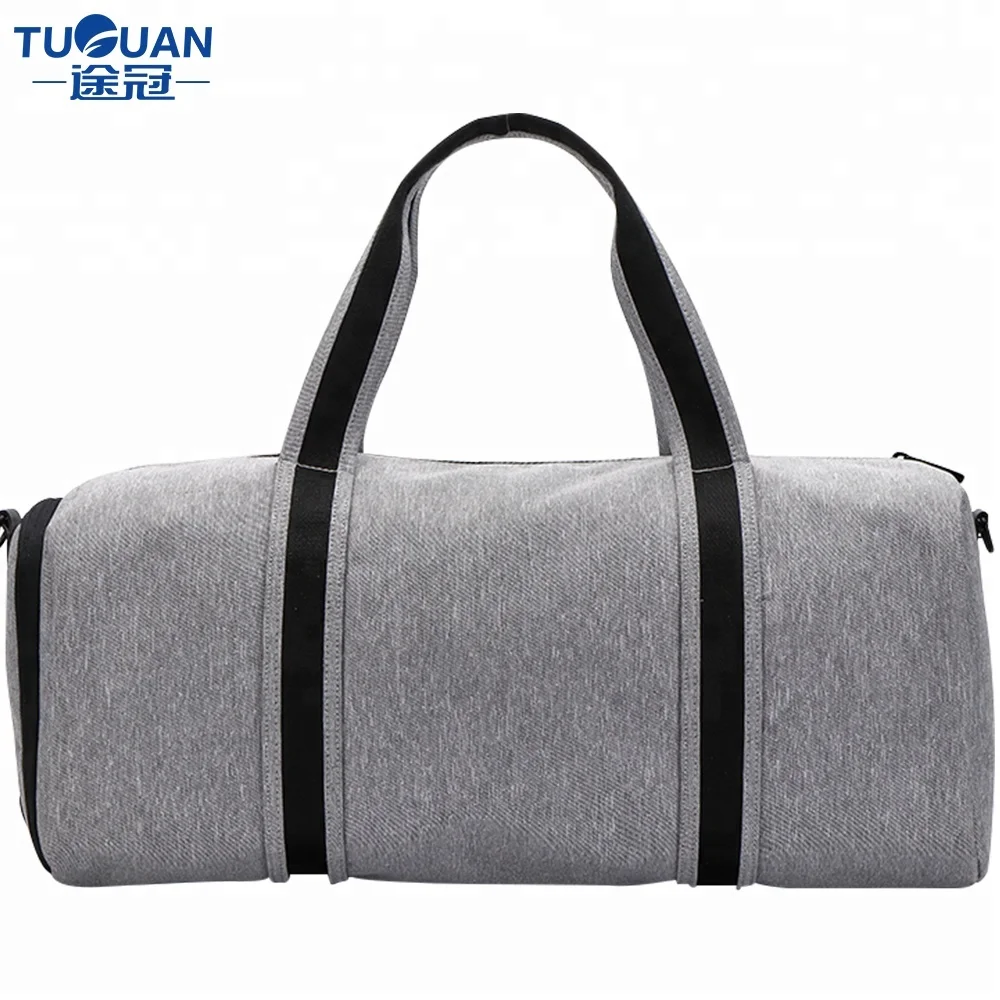 
TUGUAN In Stock Canvas Duffel Bag Custom Gym Exercise Bag With Shoe Compartment 