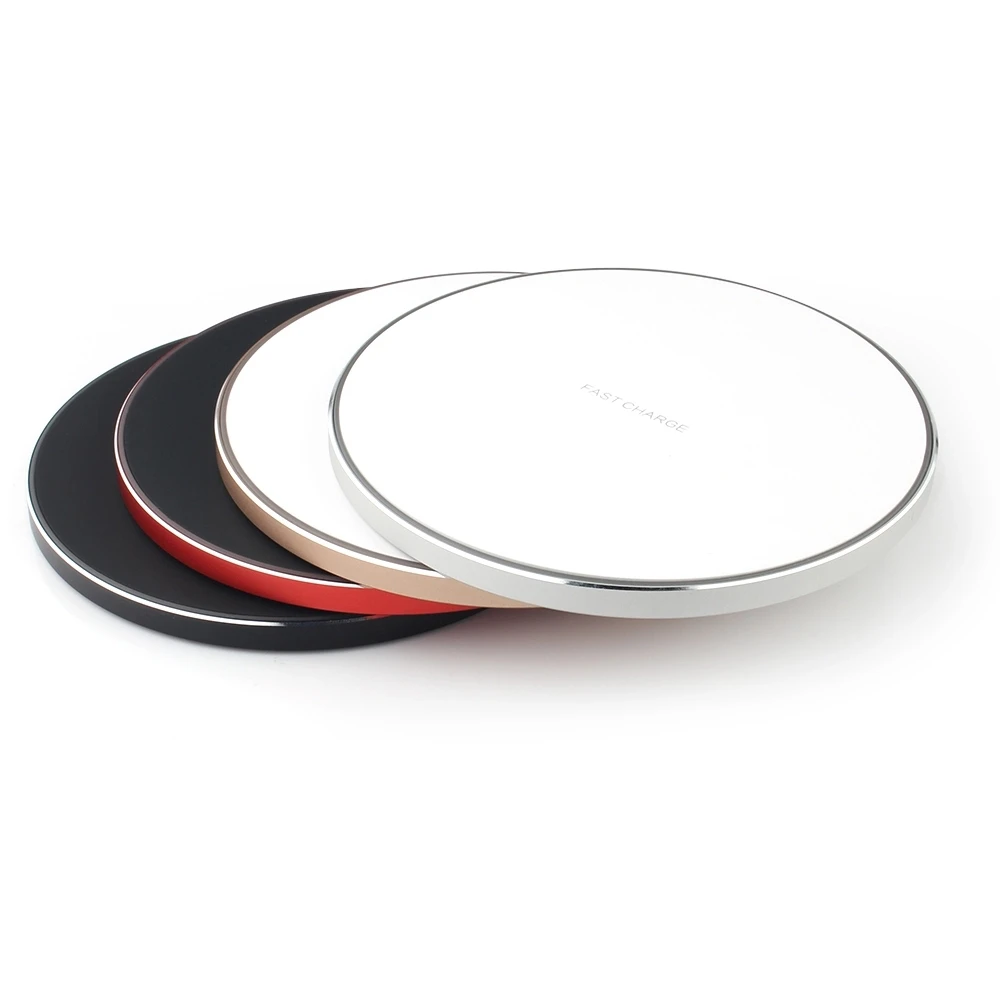 

2019 New Product Ultra Thin 10W Qi Fast Wireless Charger For Smart Phones Standard Wireless Charger Charging Pad, Black white