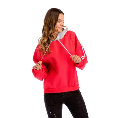 

Autumn Women Hoodies Casual Long Sleeve Pullovers Sweatshirt Fashion Corduroy Loose Female Embroidery Hooded Outwear, Shown