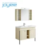 JOYEE dark wood narrow bathroom storage tower prefab vanity
