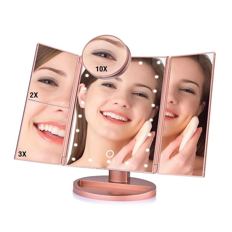 

shenzhen jianyuanda mirror 2019 new arrivals led makeup mirror with magnification 1X,/2X/3X