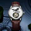 Generation of tourbillon watch men's hollow mechanical leather business manual men's watch ink painting fashion