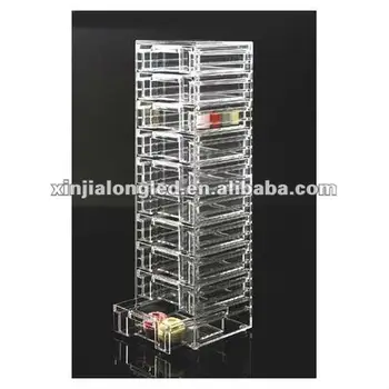 Acrylic Organizer Tower With 10 Drawers Clear Acrylic Multi